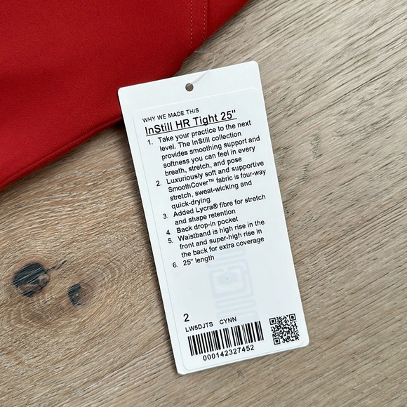 instill tight 25" cayenne size 2 lululemon nwt - Picture 3 of 15